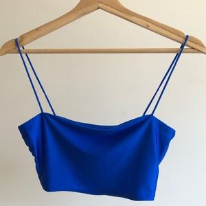Royal Blue Crop Top Bandeau with spaghetti straps